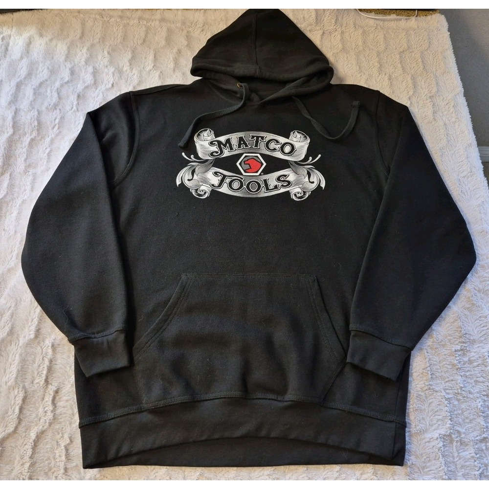 Matco Tools Black Graphic Hoodie Pullover Sweatshirt Men's Large Black Excellent